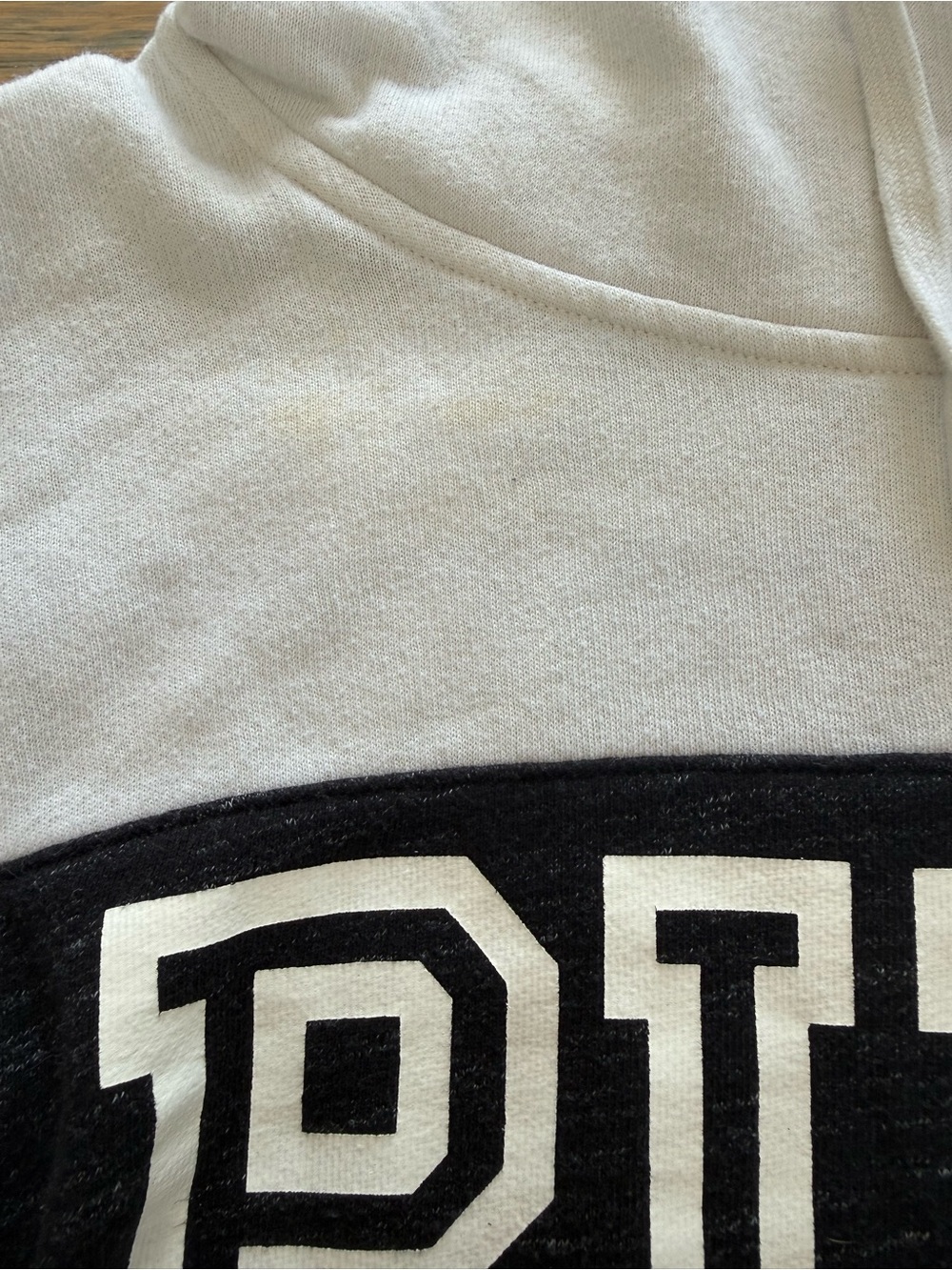 PINK Victoria's Secret Black, White & Gray Colorblock Hoodie Y2K - Picture 4 of 5